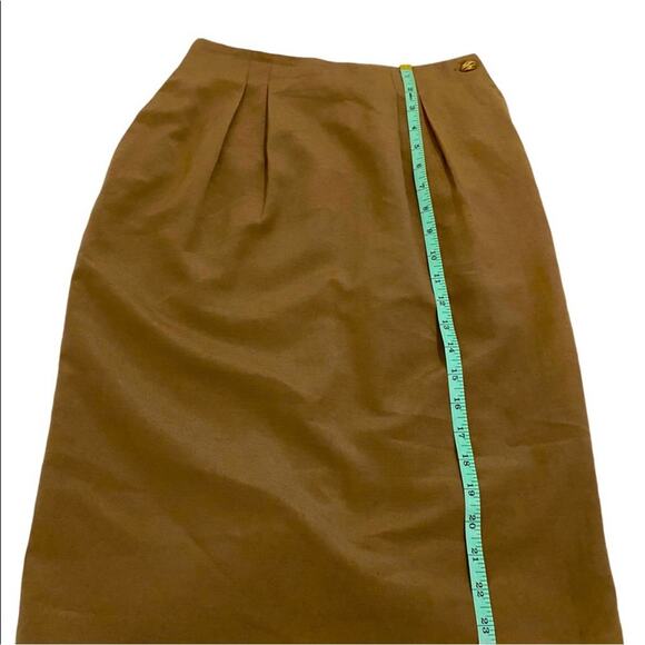 SK & Company Brown Vintage 90’s Linen Blend Pencil Skirt, Petite Size 4 - Picture 9 of 11